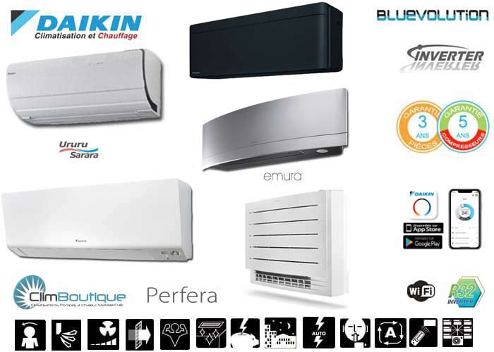 Notre gamme de climatiseurs reversible  Daikin 