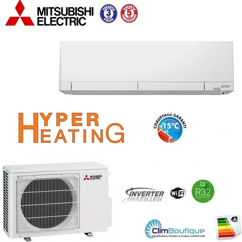 Climatiseur mural Mitsubishi-Electric hyper heating Modéle 2500w