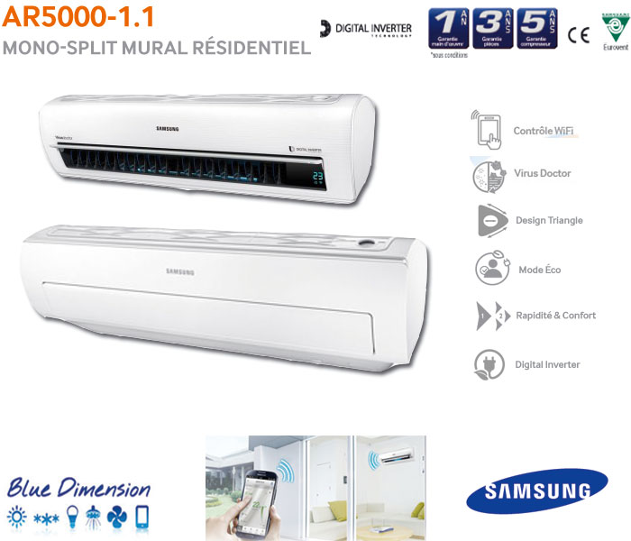 Clim samsung mistral 2014 blue dimention