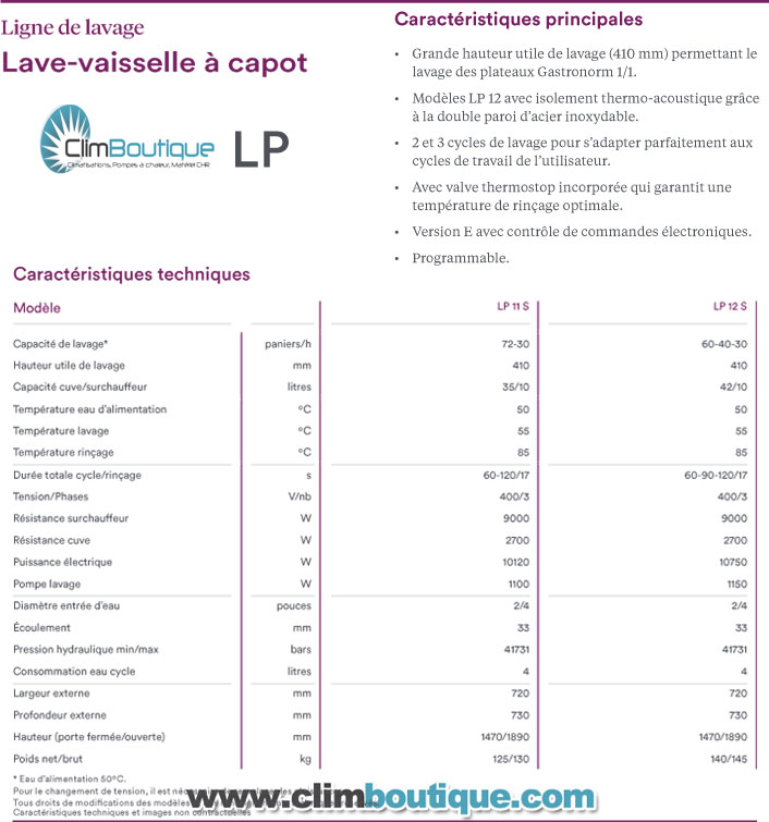 Lave vaisselle pro eurofred inox a capot 