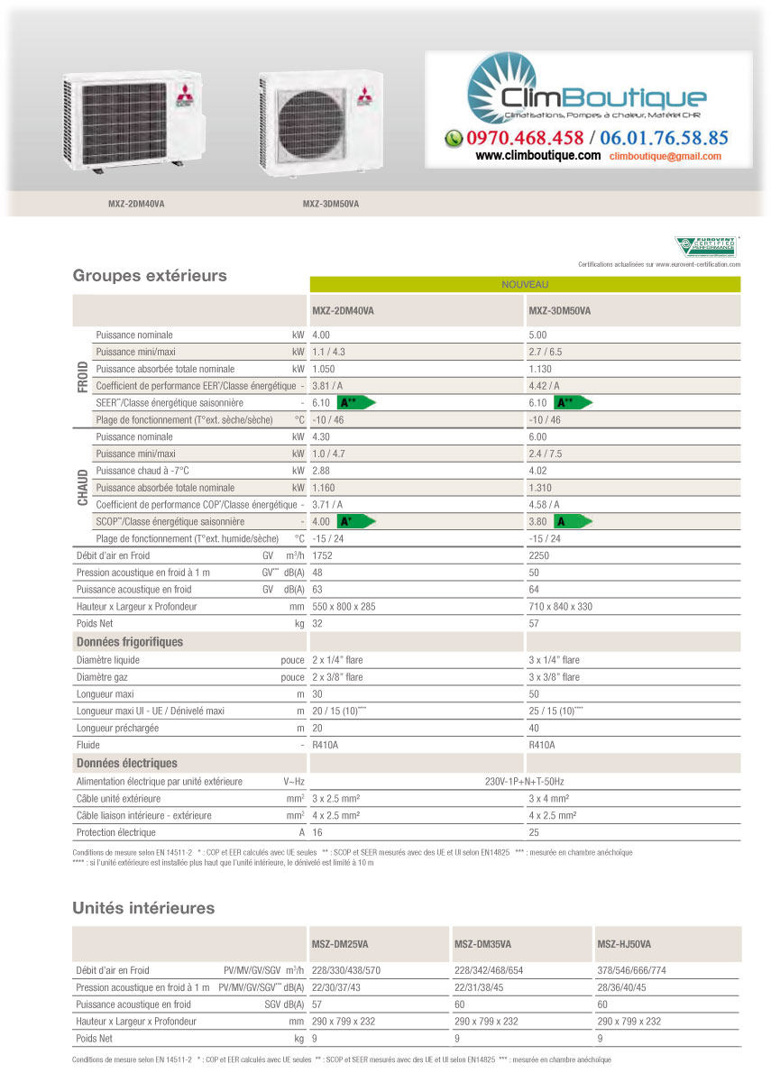 Mitsubishi MXZ-2DM40 -  MXZ3DM50VA