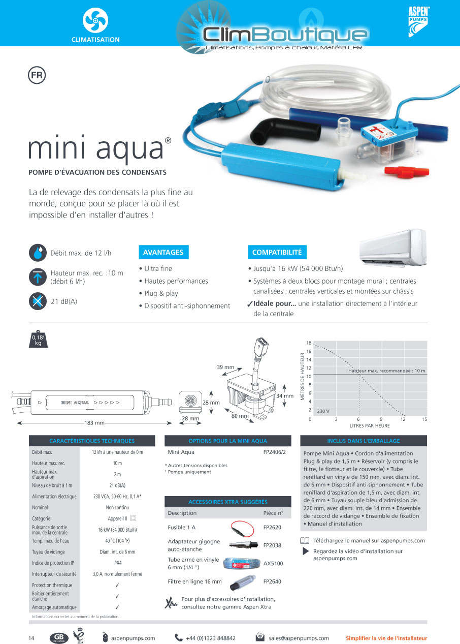 Comment installer Pompe de relevage climatisation Mini Aqua 