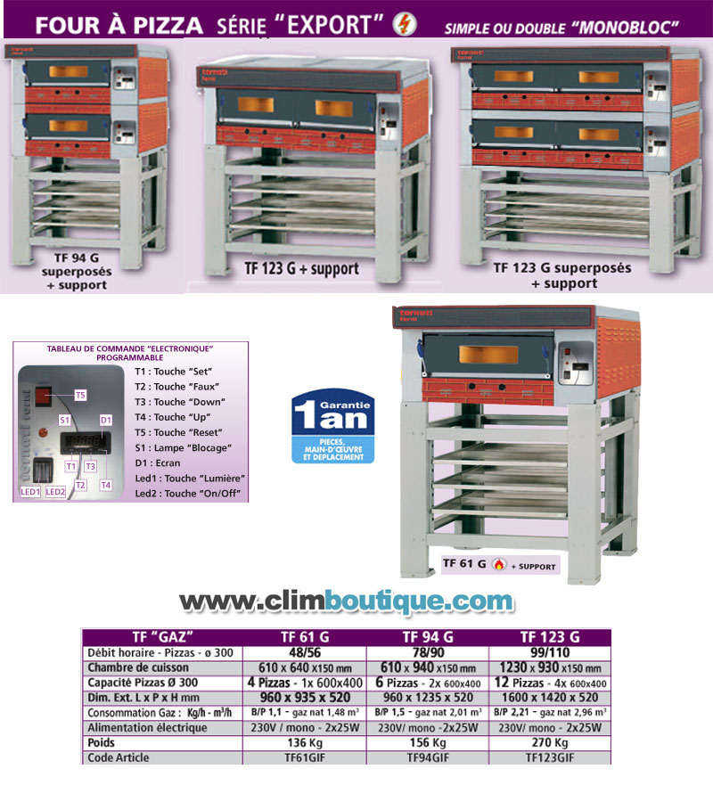 Fours gaz professionnelle tornati TFGAZ